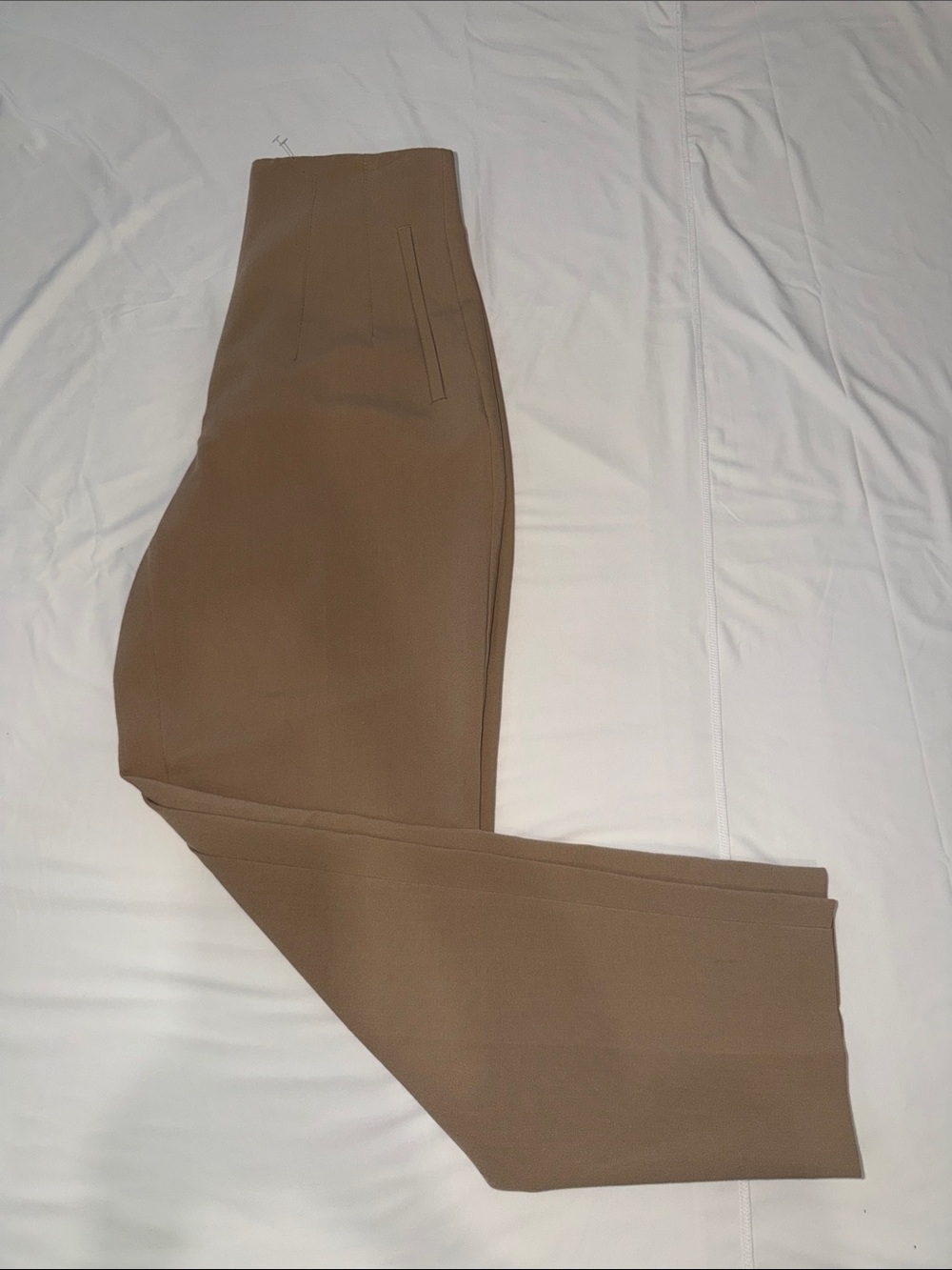 Zara High-Waist Tapered Trousers in Brown